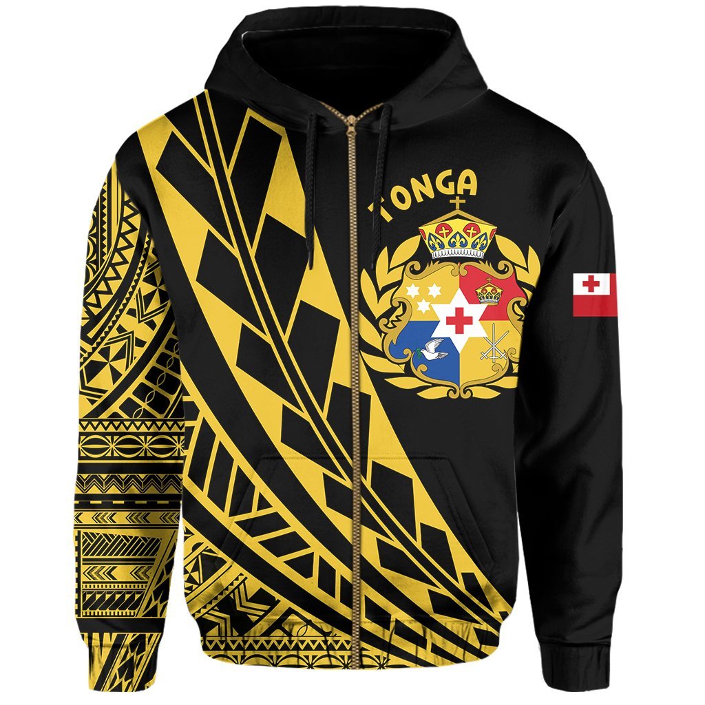 Tonga Zip Hoodie - Nesian Royal Yellow - Vibe Hoodie Shop