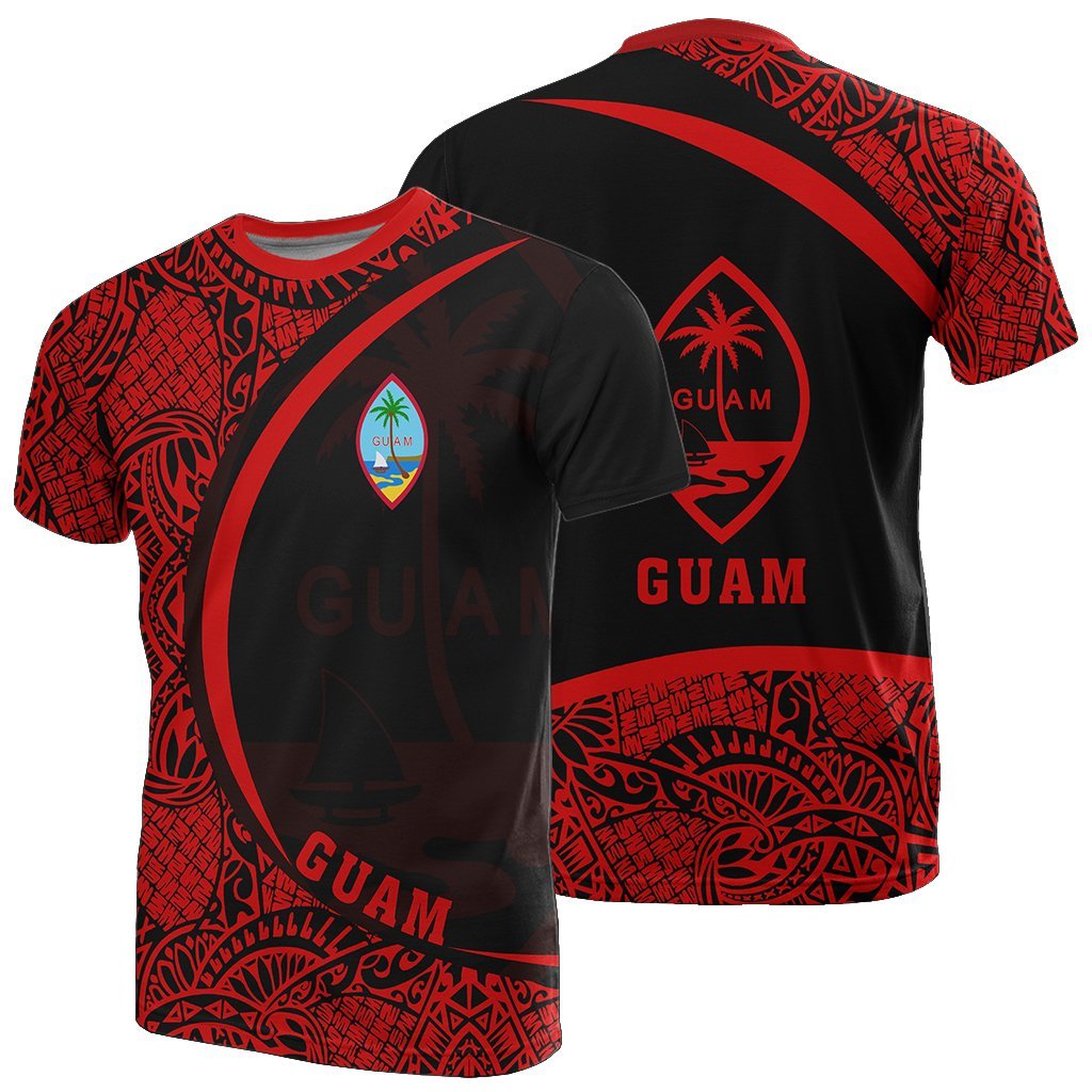 Guam Micronesia T shirt Red - Round Style - Vibe Hoodie Shop