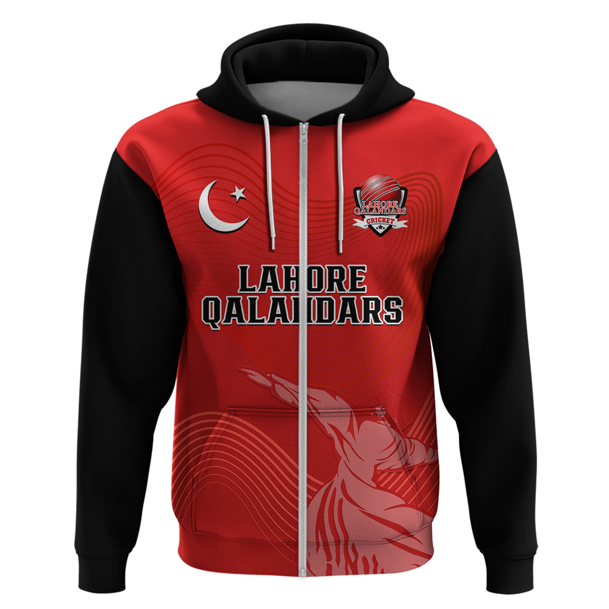 (Custom Text And Number) Lahore Qalandars Cricket Pakistan LQ 2023 Champions Red Hoodie - Vibe Hoodie Shop