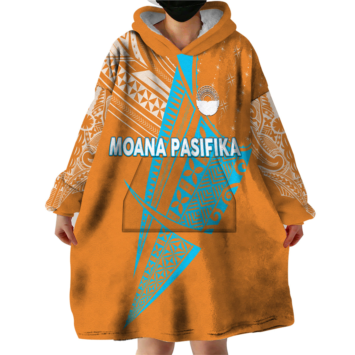 Moana Pasifika Super Rugby Tapa Pacific Island Original - Orange Wearable Blanket Hoodie - Vibe Hoodie Shop