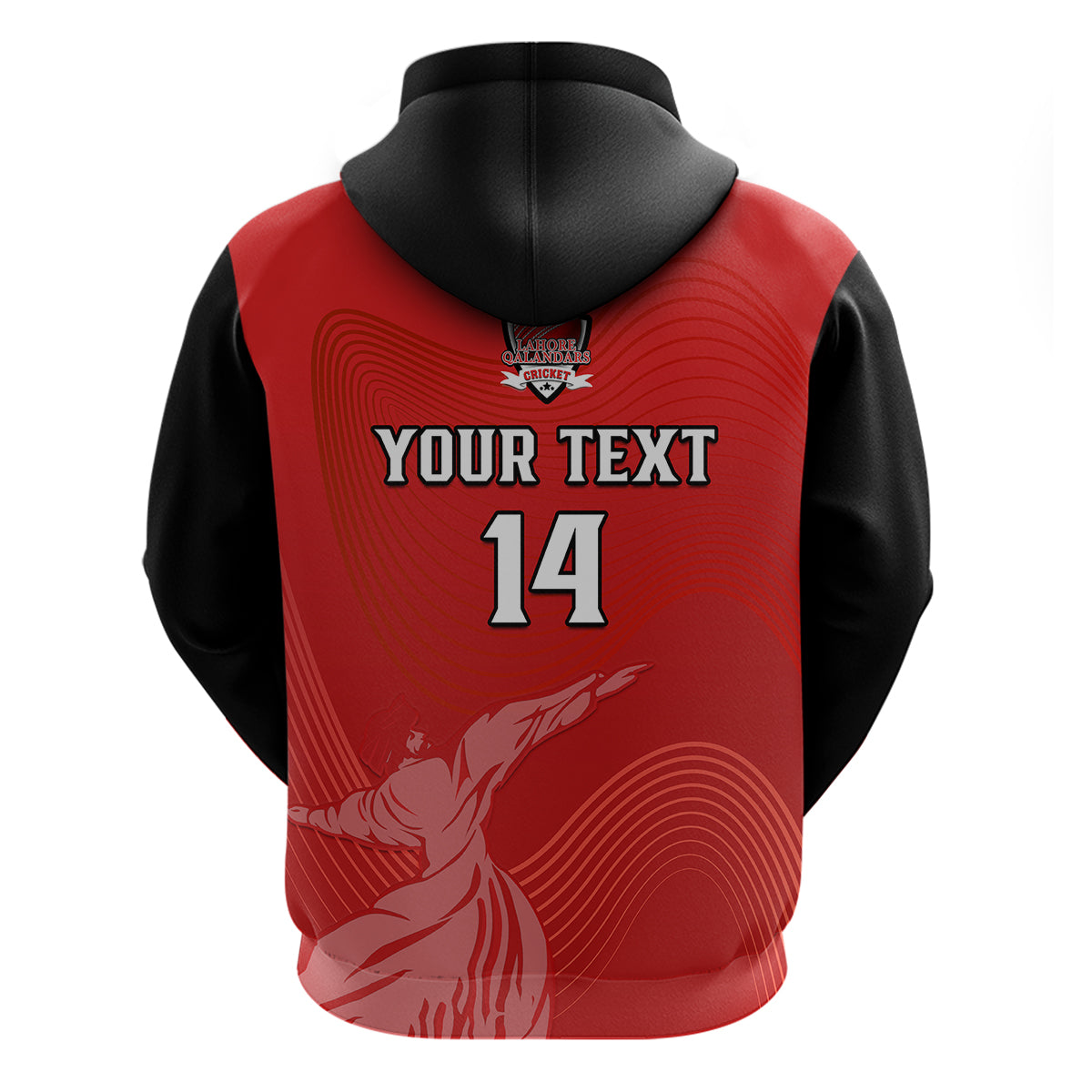(Custom Text And Number) Lahore Qalandars Cricket Pakistan LQ 2023 Champions Red Hoodie - Vibe Hoodie Shop