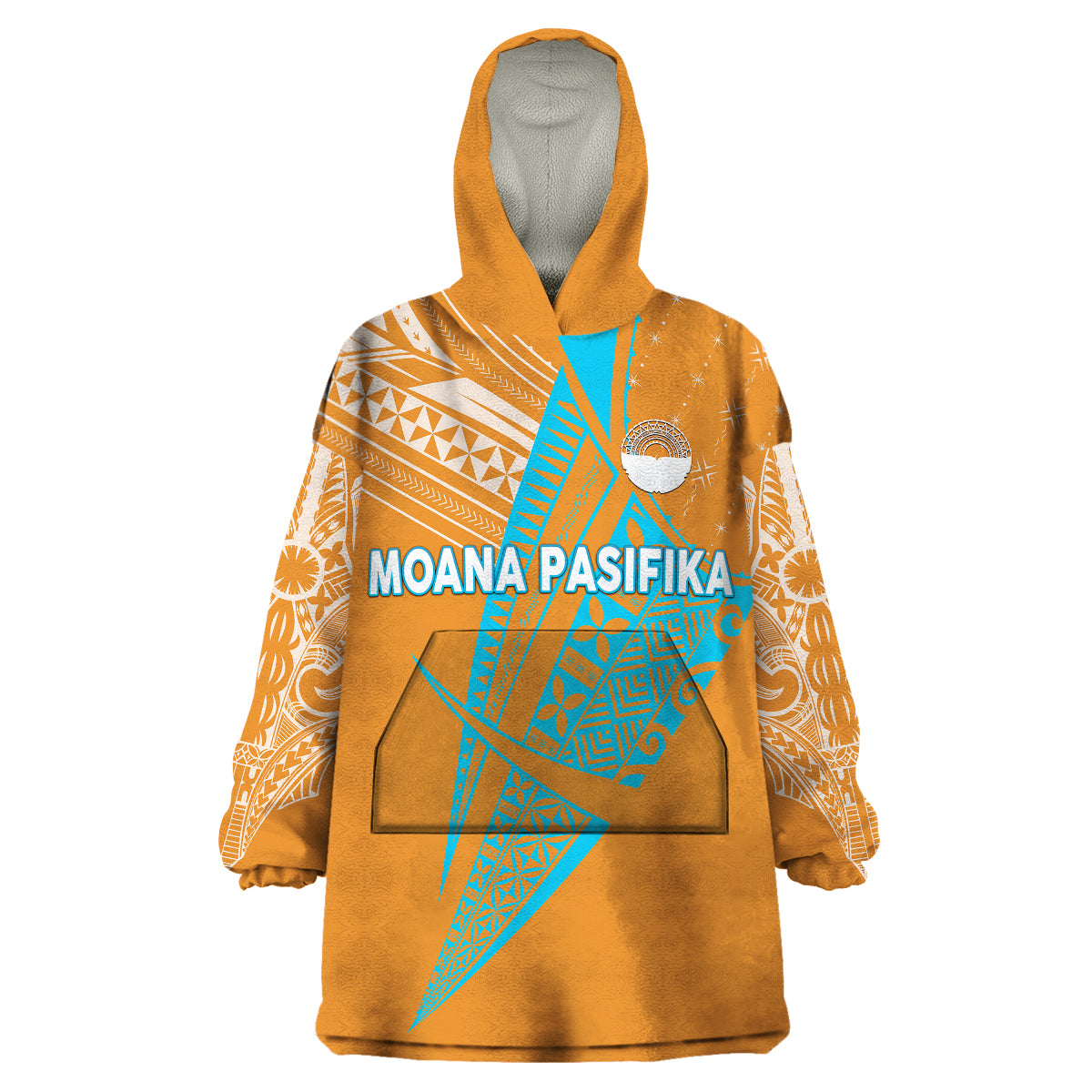 Moana Pasifika Super Rugby Tapa Pacific Island Original - Orange Wearable Blanket Hoodie - Vibe Hoodie Shop