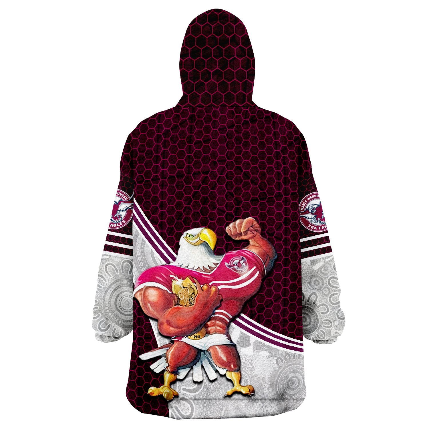 Eagles Rugby Mix Aboriginal Simple Wearable Blanket Hoodie - Vibe Hoodie Shop