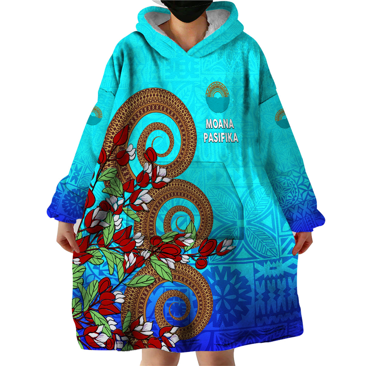 Moana Pasifika Super Rugby Tapa Pacific Island Tapa Tagimaucia Vibes Wearable Blanket Hoodie - Vibe Hoodie Shop