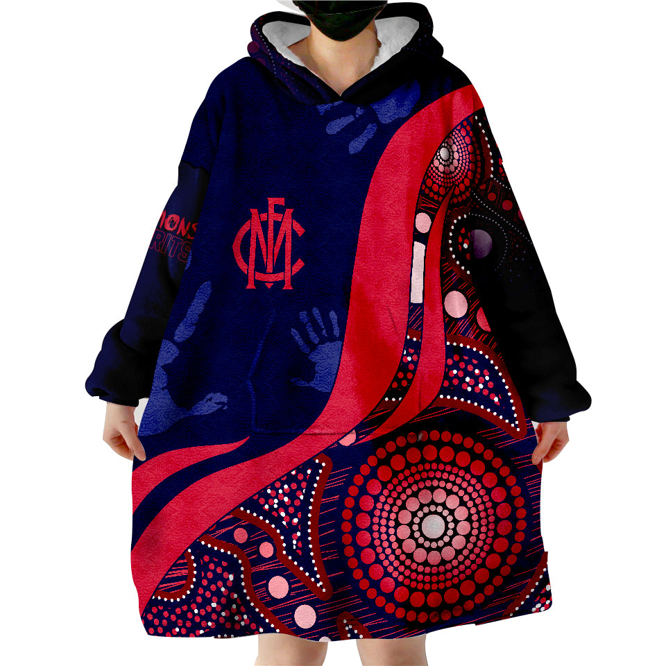 Personalised Melbourne Dees Aboriginal Demons Spirit Wearable Blanket Hoodie - Vibe Hoodie Shop