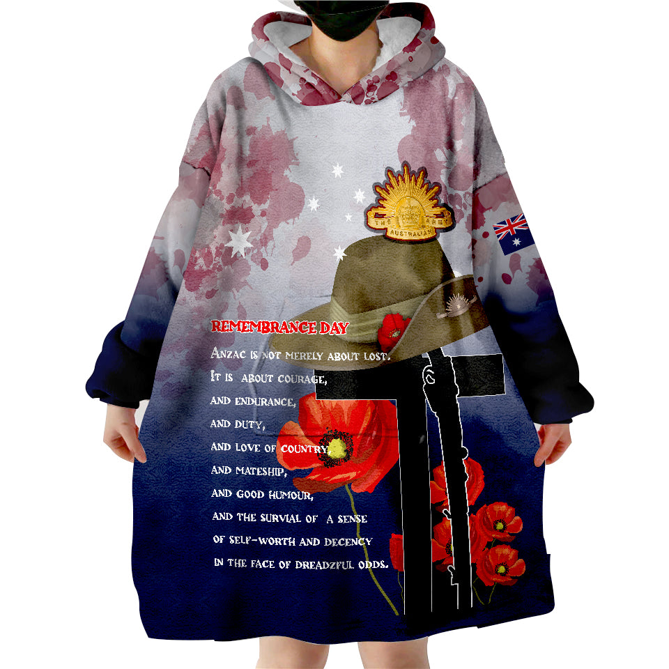 Australia ANZAC Day Remembrance Day Wearable Blanket Hoodie - Vibe Hoodie Shop