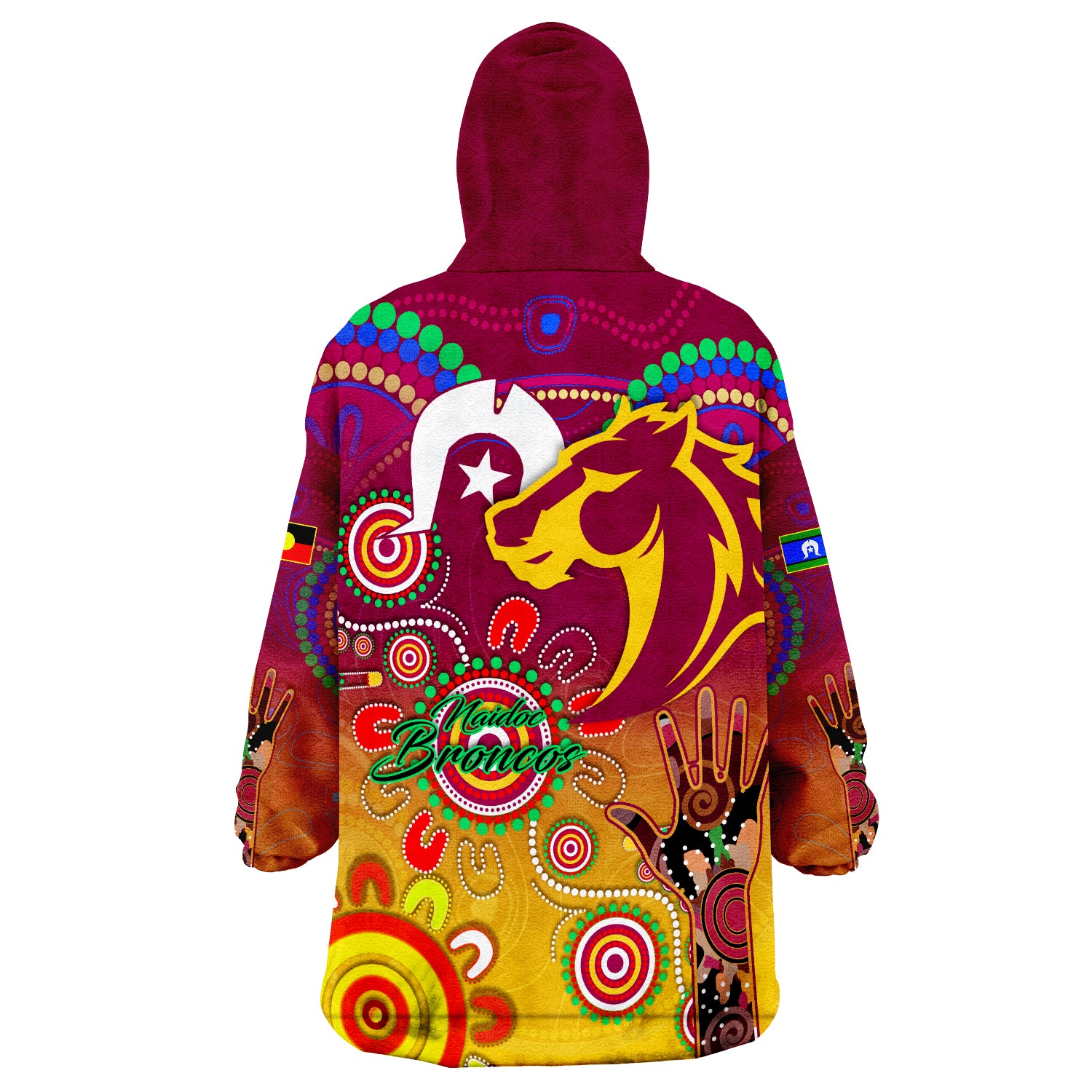 (Custom Personalised) NAIDOC Broncos 2022 Wearable Blanket Hoodie - Vibe Hoodie Shop