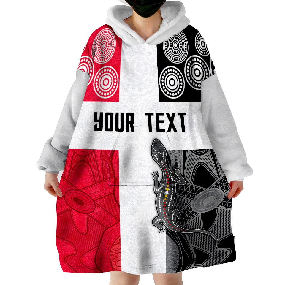 (Custom Personalised) Saints Football St Kilda Indigenous Wearable Blanket Hoodie - Vibe Hoodie Shop