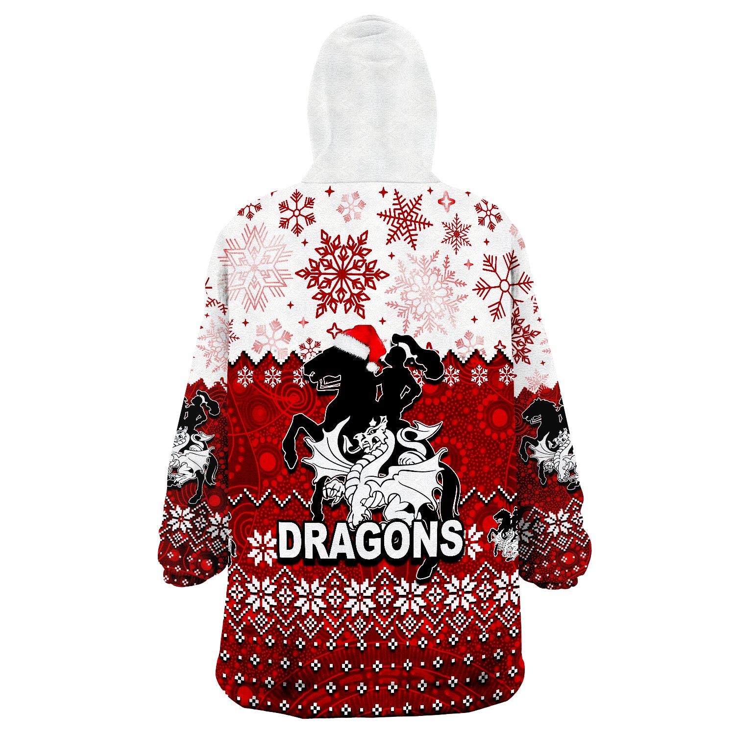 Dragons Rugby Christmas 2022 Wearable Blanket Hoodie - Vibe Hoodie Shop