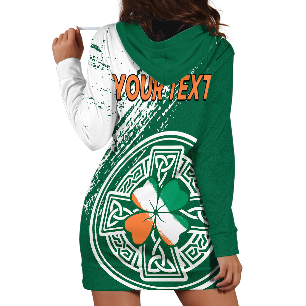 (Custom Personalised) Ireland Celtic Knot Shamrock Hoodie Dress - Vibe Hoodie Shop