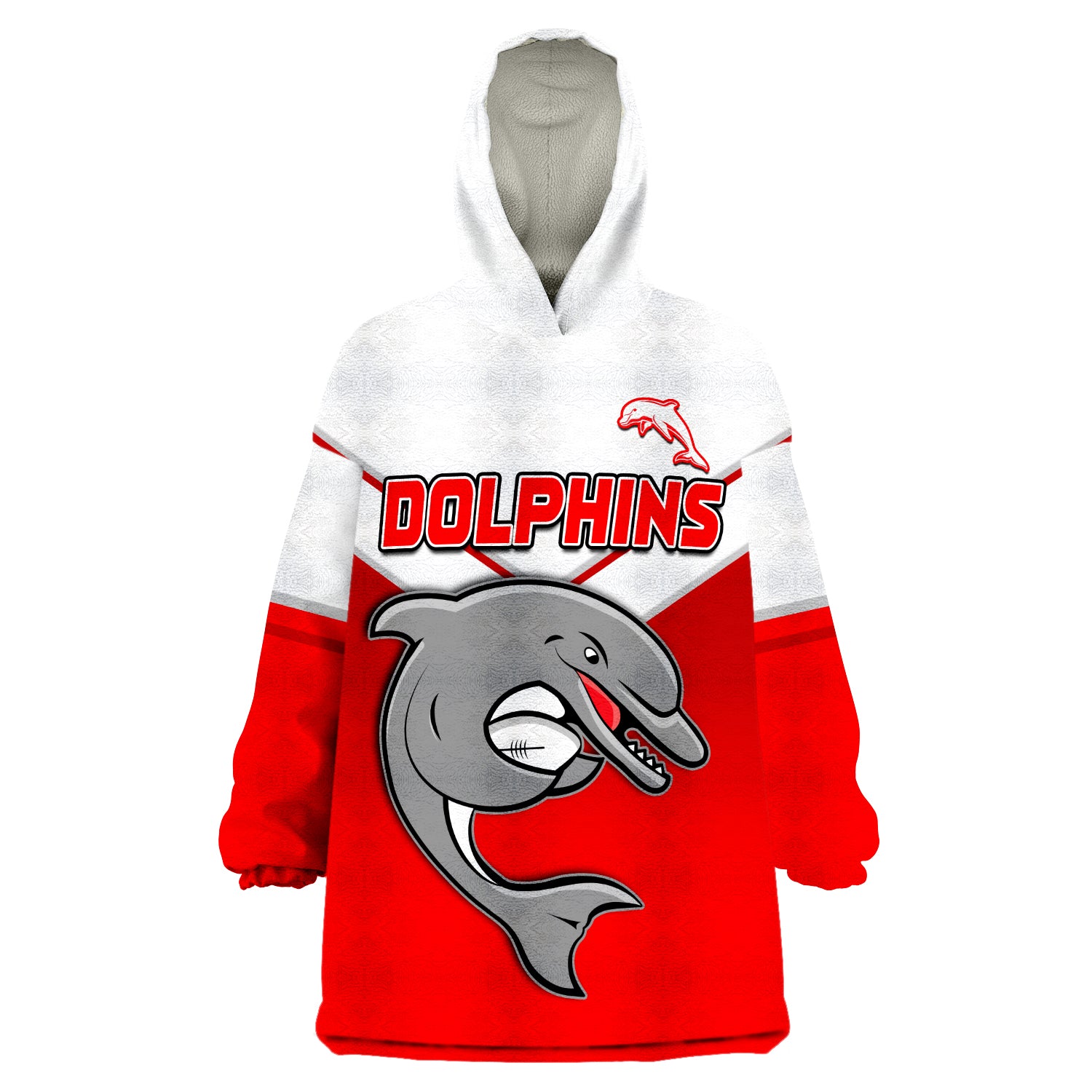 (Custom Text and Number) Dolphins Rugby Simple Style New History Wearable Blanket Hoodie - Vibe Hoodie Shop