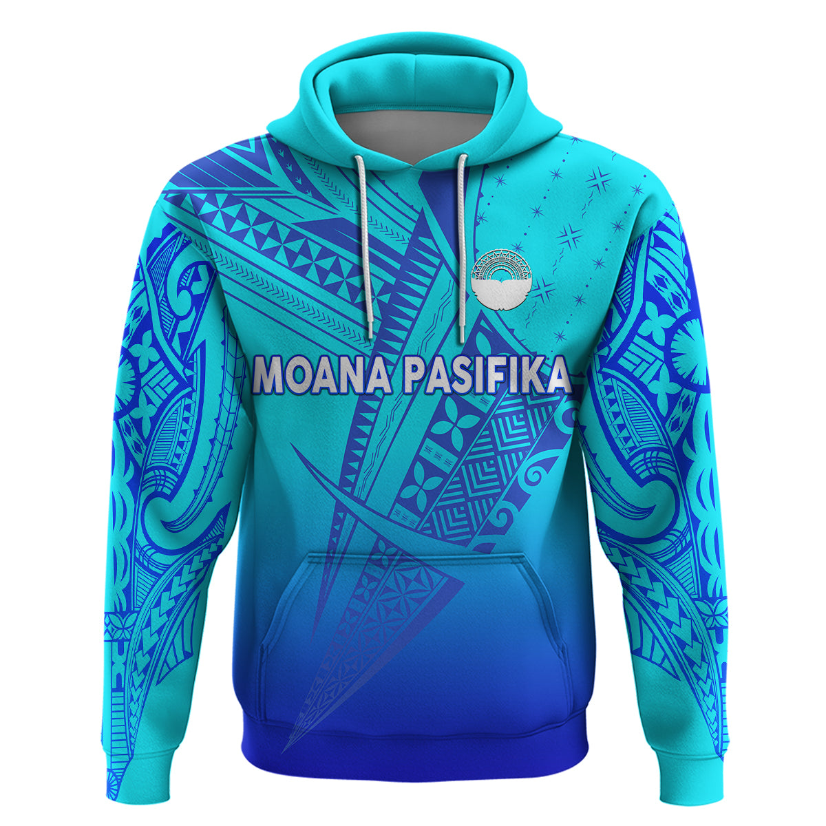 Moana Pasifika Super Rugby Tapa Pacific Island Tapa Original - Blue Hoodie LT8 - Vibe Hoodie Shop