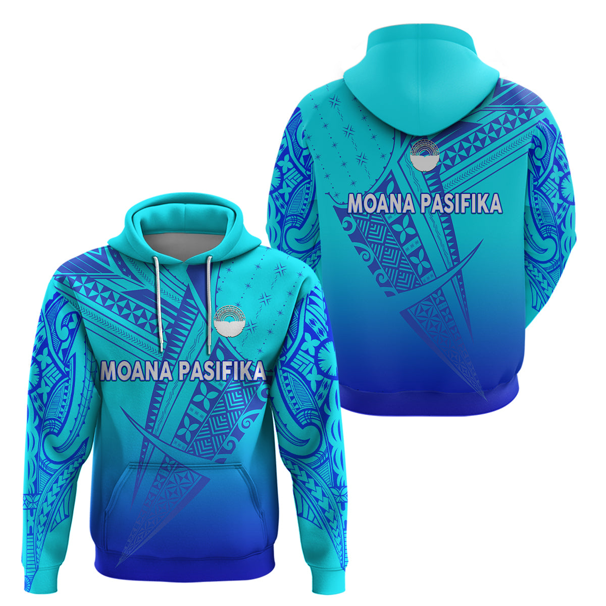 Moana Pasifika Super Rugby Tapa Pacific Island Tapa Original - Blue Hoodie LT8 - Vibe Hoodie Shop