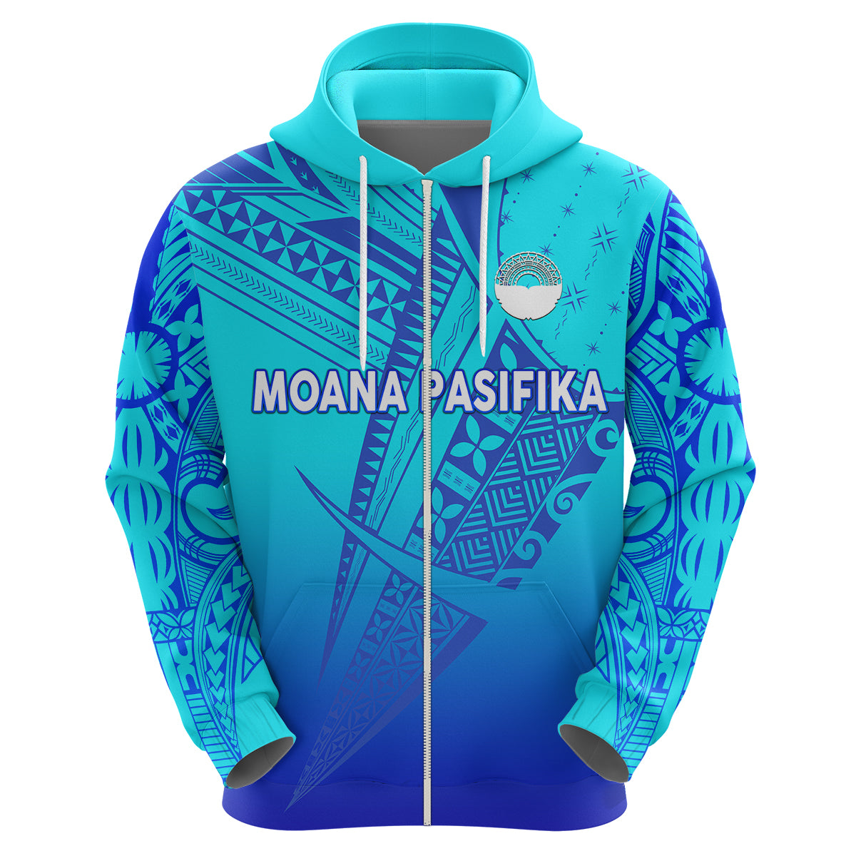 Moana Pasifika Super Rugby Tapa Pacific Island Tapa Original - Blue Hoodie LT8 - Vibe Hoodie Shop