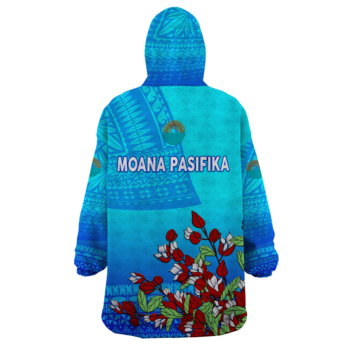 Moana Pasifika Super Rugby Tapa Pacific Island Tagimaucia Flower Wearable Blanket Hoodie - Vibe Hoodie Shop