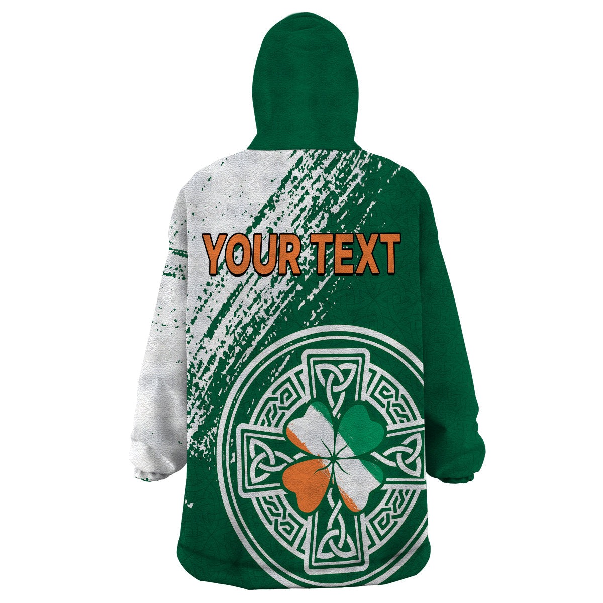 (Custom Personalised) Ireland Celtic Knot Shamrock Wearable Blanket Hoodie - Vibe Hoodie Shop