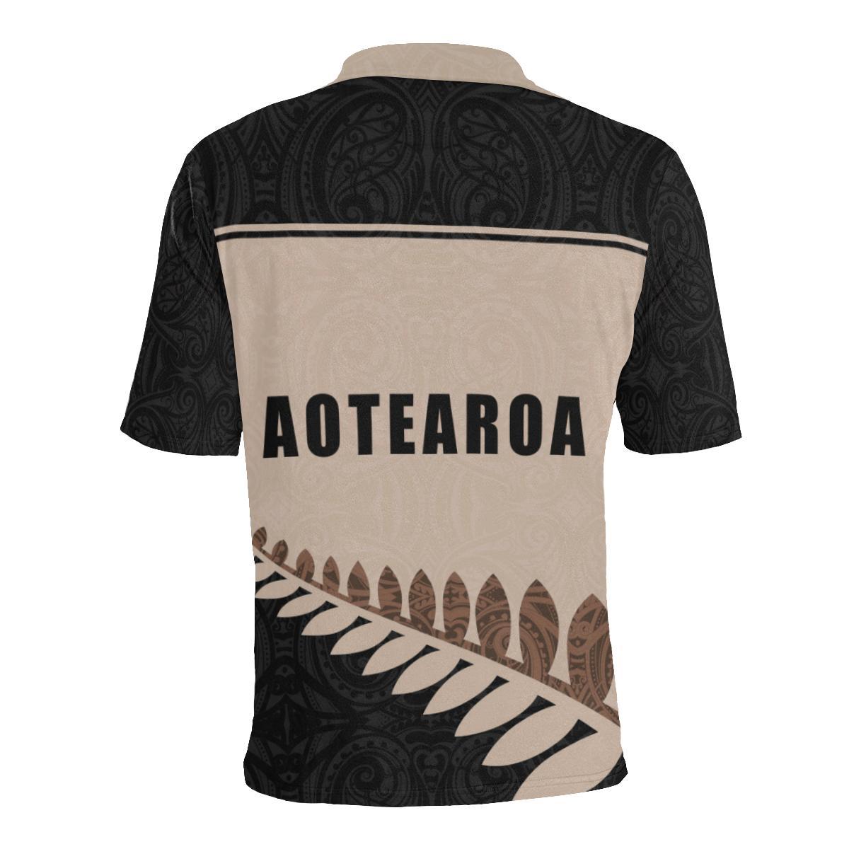 New Zealand Aotearoa Polo Shirt - Cricket Style Golden - Vibe Hoodie Shop