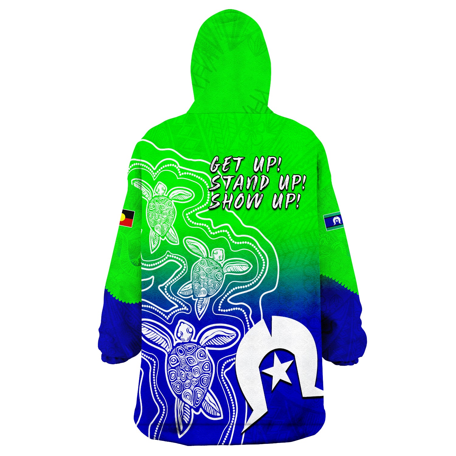 (Custom Personalised) NAIDOC Week 2022 Torres Strait Islanders with Aboriginal Turtles Wearable Blanket Hoodie - Vibe Hoodie Shop