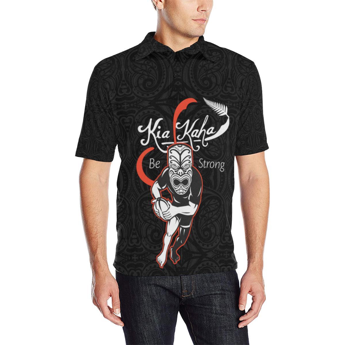 Rugby Be Strong Version Black New Zealand Polo T shirt - Vibe Hoodie Shop
