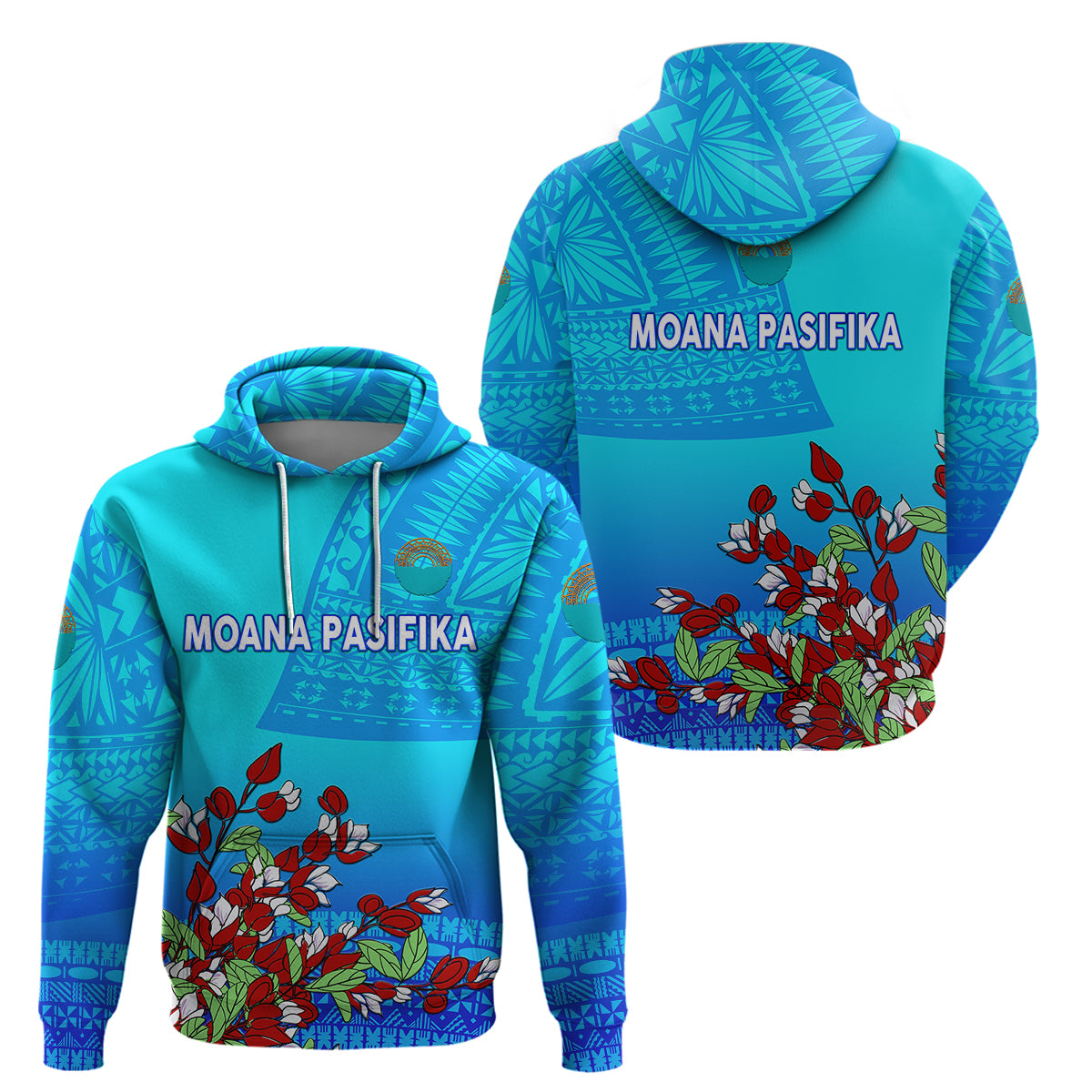 Moana Pasifika Super Rugby Tapa Pacific Island Tagimaucia Flower Hoodie LT8 - Vibe Hoodie Shop