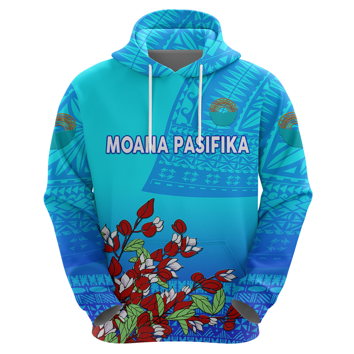 Moana Pasifika Super Rugby Tapa Pacific Island Tagimaucia Flower Hoodie LT8 - Vibe Hoodie Shop