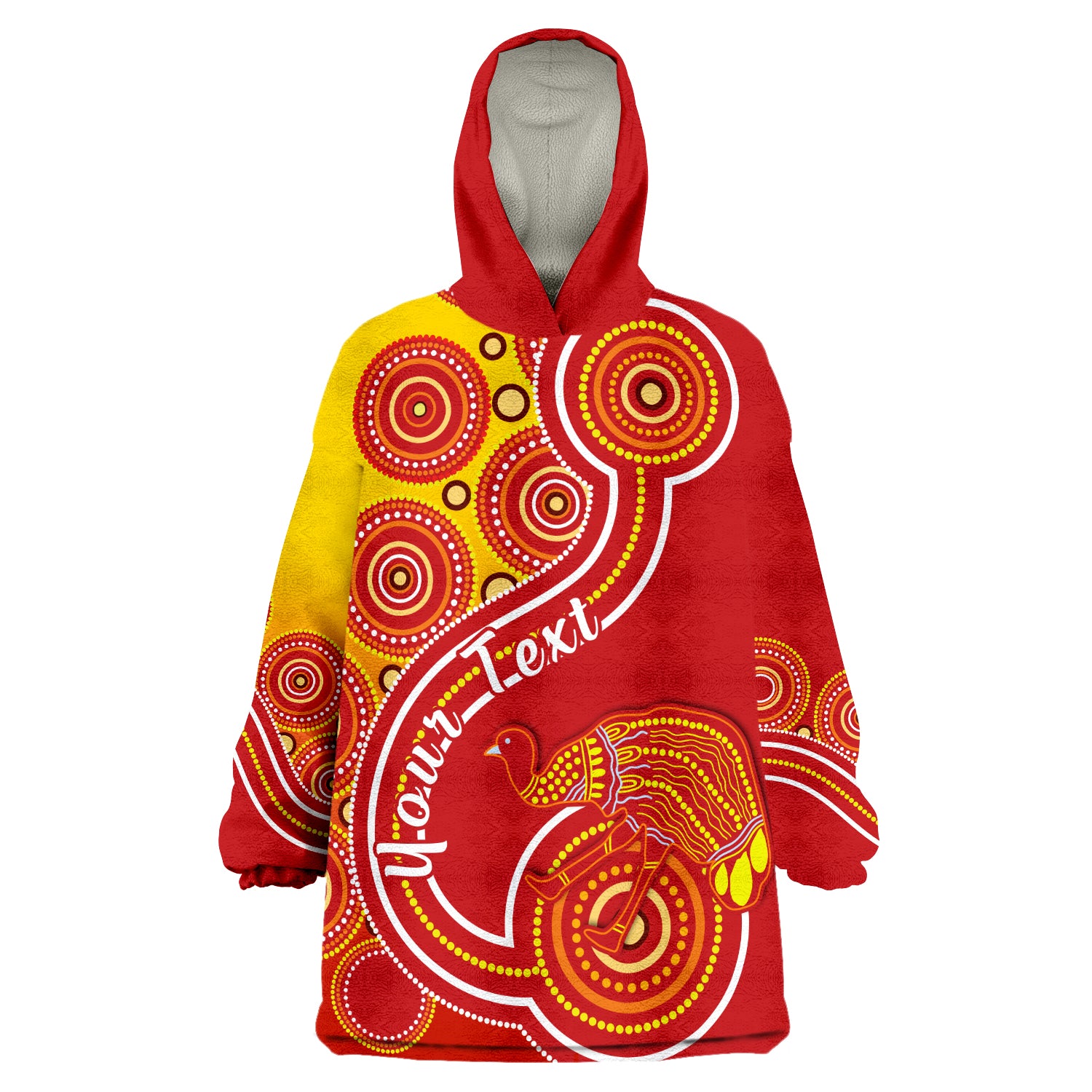 (Custom Personalised) King Islands Emu Aboriginal Tasmania Australia Wearable Blanket Hoodie - Vibe Hoodie Shop