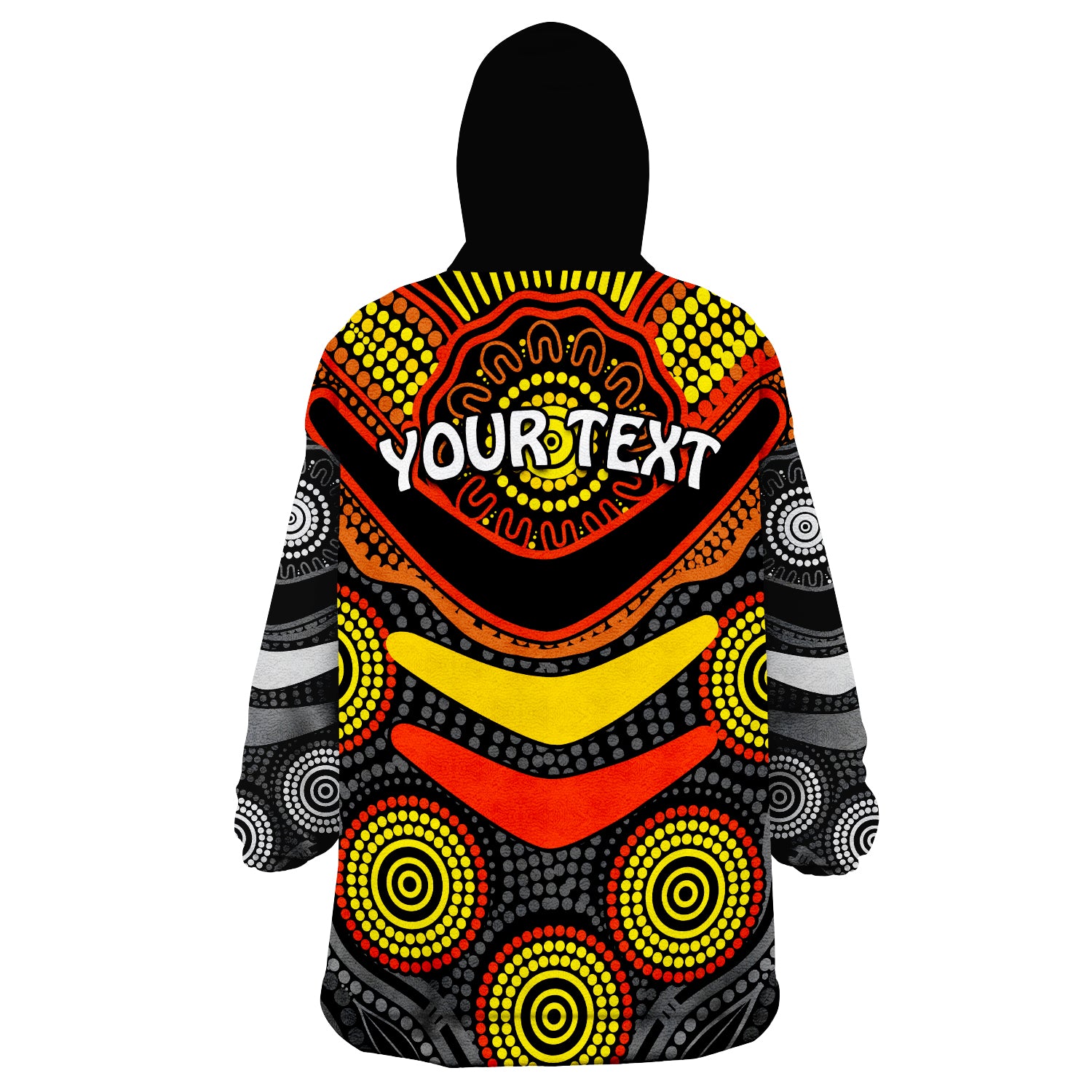 (Custom Personalised) NAIDOC Week 2022 Aboriginal GET UP STAND UP SHOW UP Wearable Blanket Hoodie - Vibe Hoodie Shop