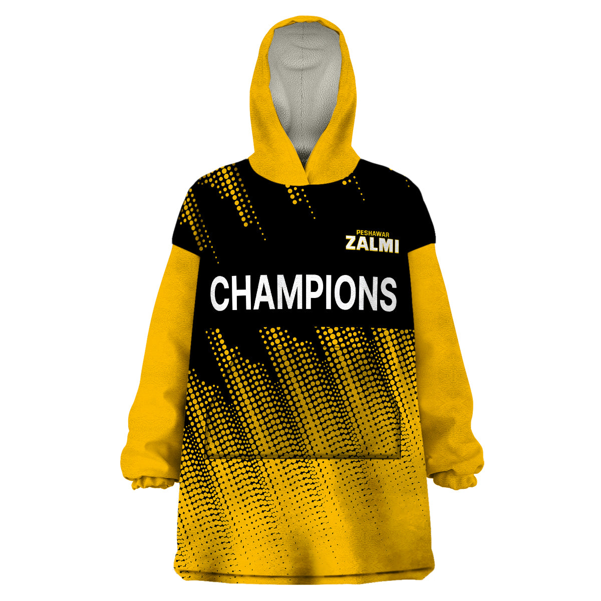 (Custom Personalised) Pakistan Cricket 2023 Champions Peshawar Zalmi Wearable Blanket Hoodie - Vibe Hoodie Shop