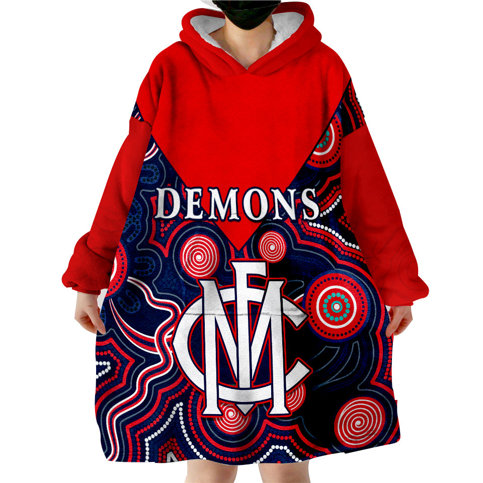 (Custom Personalised) Melbourne Demons 2022 - We are the Champions Wearable Blanket Hoodie - Vibe Hoodie Shop