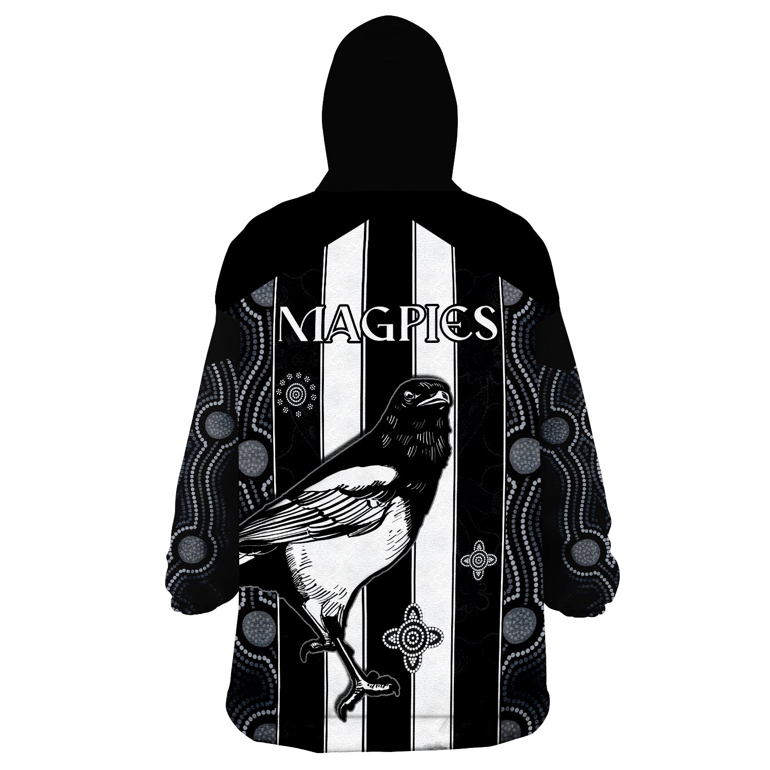 (Custom Personalised) Magpies Indigenous We are the Champions Wearable Blanket Hoodie - Vibe Hoodie Shop