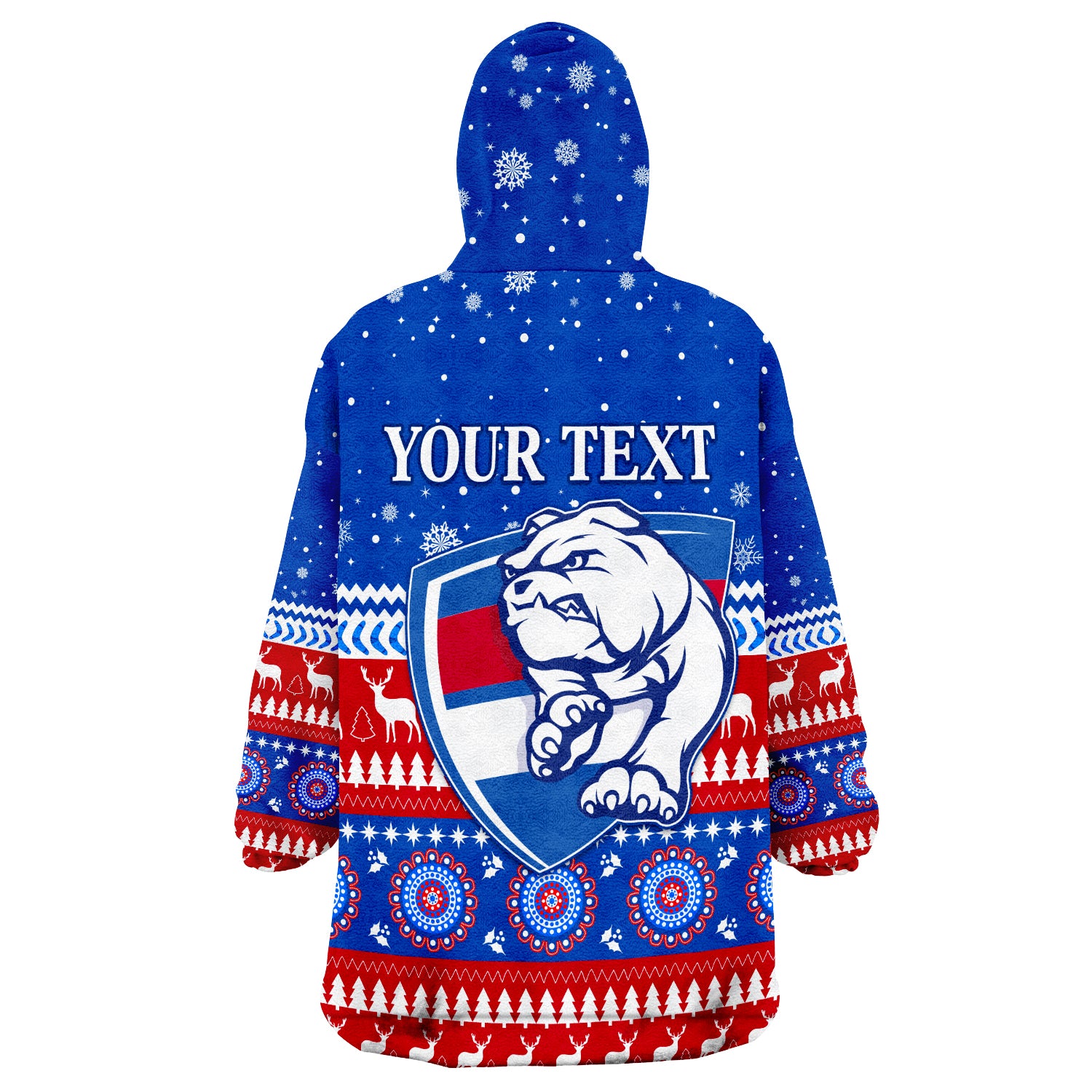 (Custom Personalised) Bulldogs Football Christmas Western Bulldogs Wearable Blanket Hoodie - Vibe Hoodie Shop