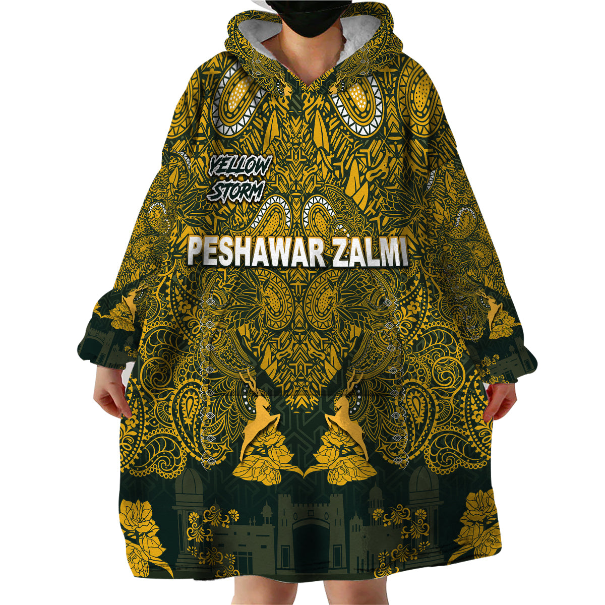 (Custom Personalised) Peshawar Zalmi HBL PSL T20 Cricket Pride Version Wearable Blanket Hoodie - Vibe Hoodie Shop