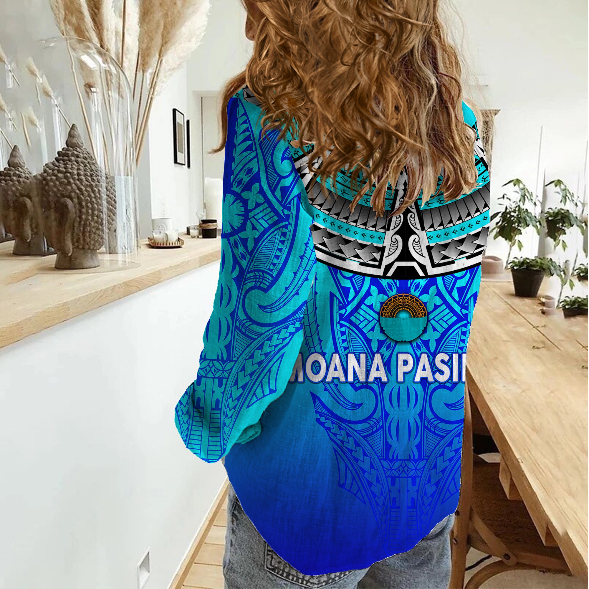 Moana Pasifika Super Rugby Tapa Pacific Island Tapa Simple Women Casual Shirt - Vibe Hoodie Shop