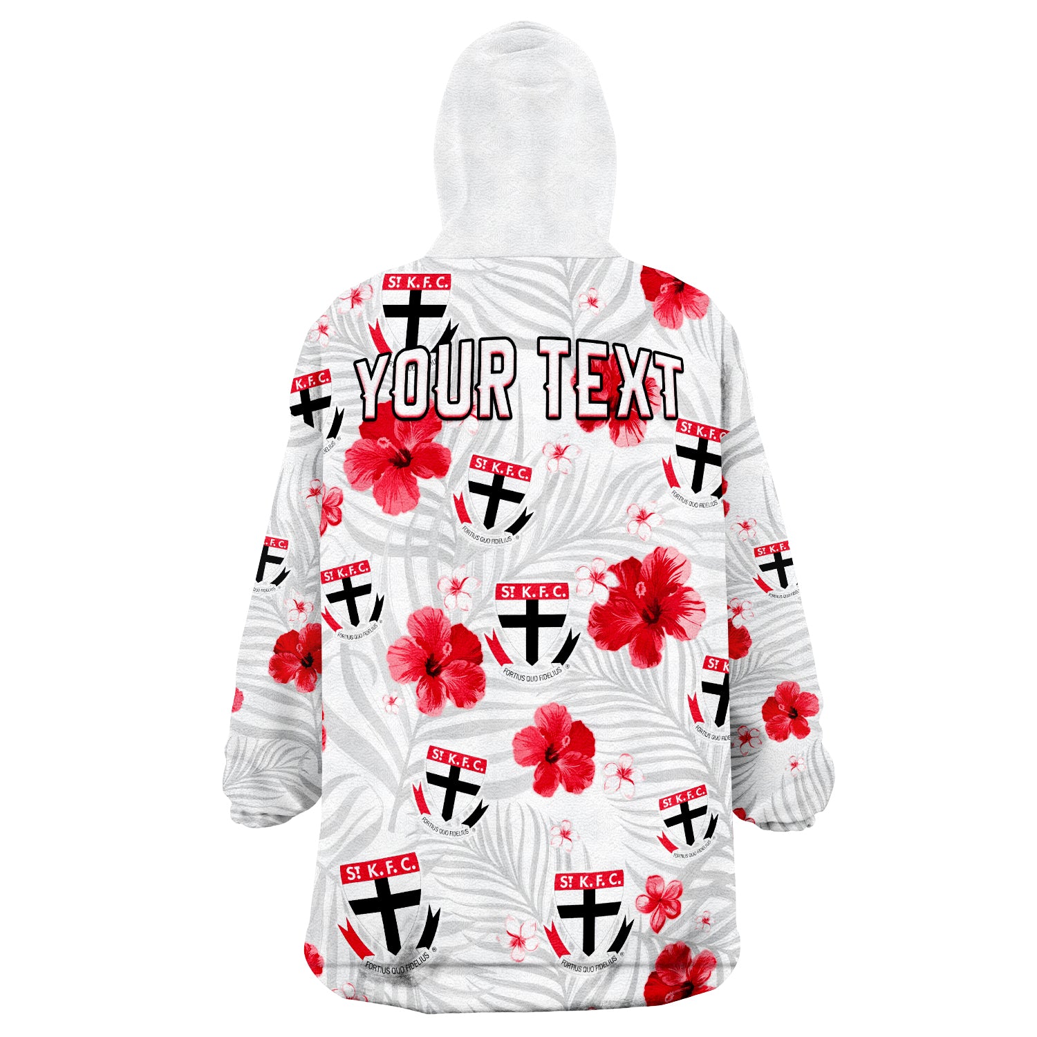 (Custom Personalised) Saints Football St Kilda Premiers Tropical Flowers Simple Wearable Blanket Hoodie - Vibe Hoodie Shop