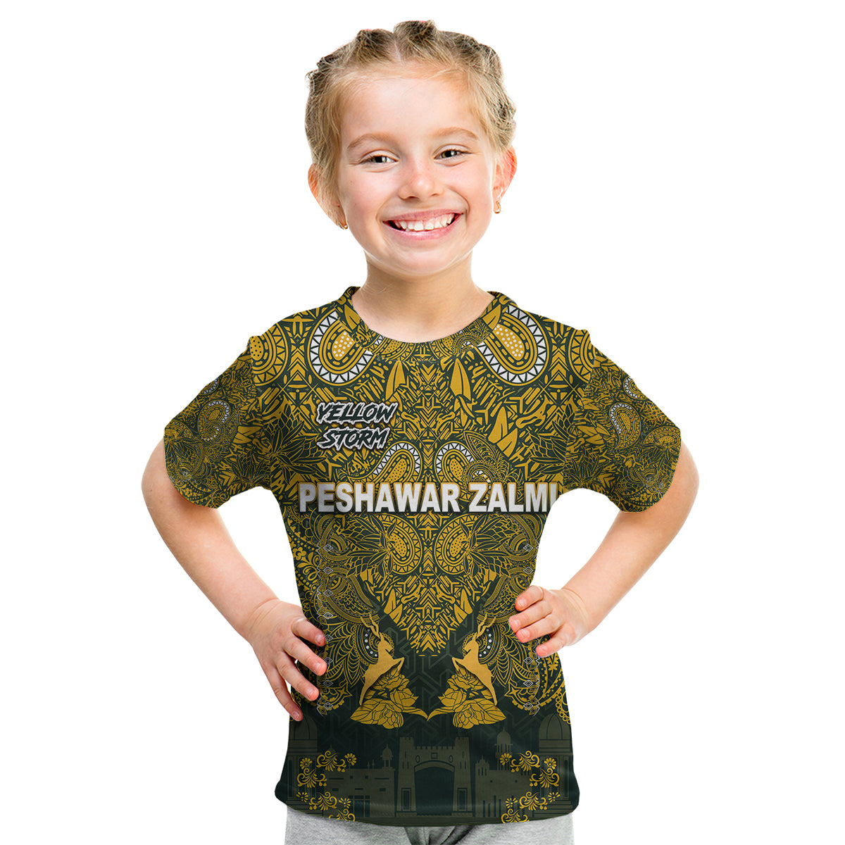 (Custom Personalised) Peshawar Zalmi HBL PSL T20 Cricket Pride Version Kid T Shirt - Vibe Hoodie Shop