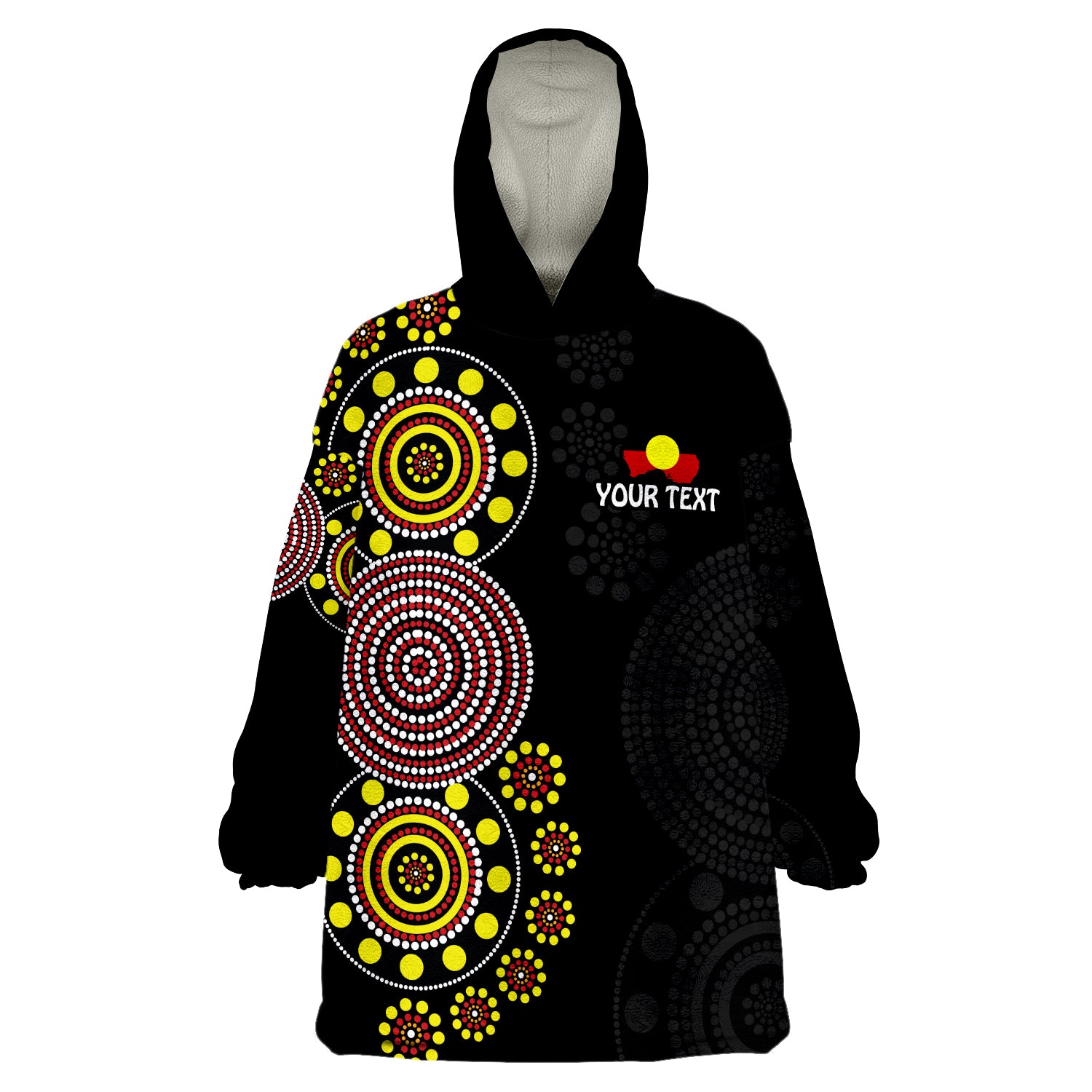 (Custom Personalised) NAIDOC Week 2022 Version Aboriginal Dot GET UP Wearable Blanket Hoodie - Vibe Hoodie Shop