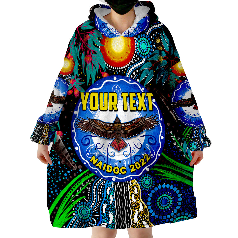 (Custom Personalised) NAIDOC 2022 Get Up Stand Up Show Up Wearable Blanket Hoodie - Vibe Hoodie Shop