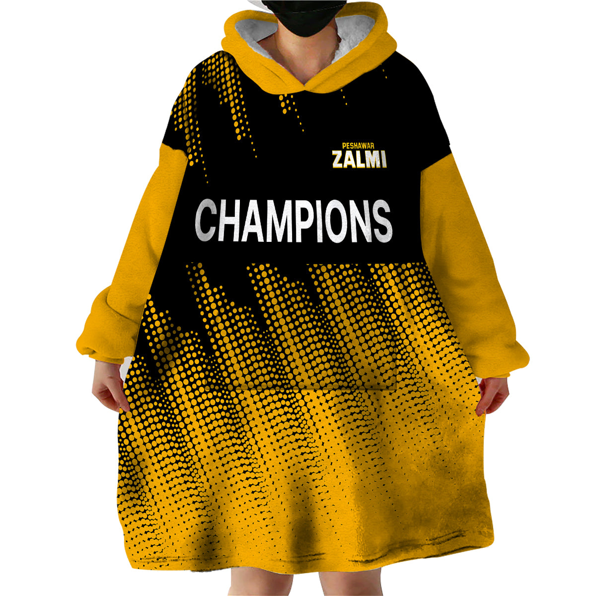 Pakistan Cricket 2023 Champions Peshawar Zalmi Wearable Blanket Hoodie - Vibe Hoodie Shop