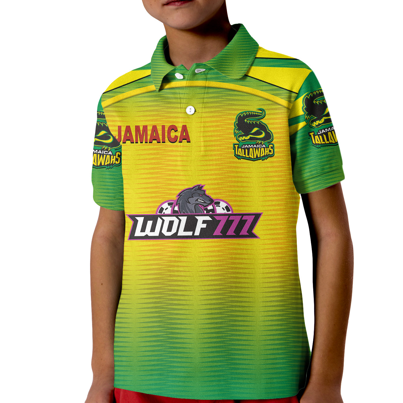 (Custom Personalised) Jamaica Tallawahs Caribbean Premier League Cricket CPL Original Style Kid Polo Shirt - Vibe Hoodie Shop