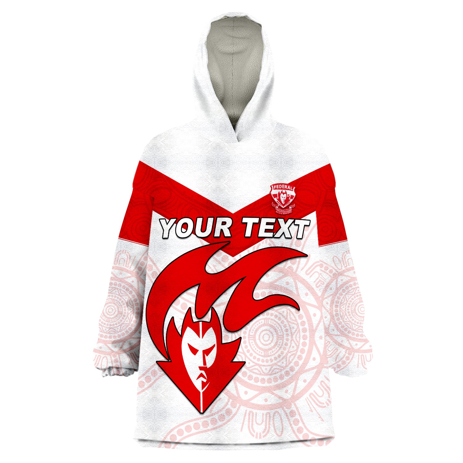 (Custom Personalised) Federal Demons Football Indigenous Impressive Wearable Blanket Hoodie - Vibe Hoodie Shop