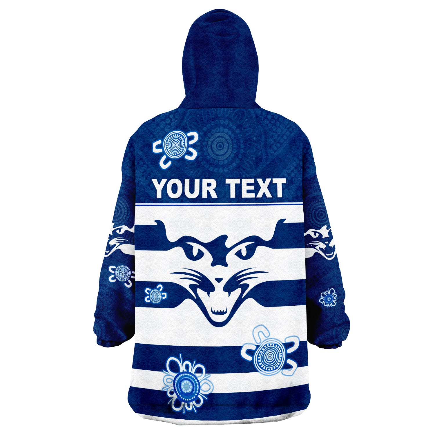 (Custom Personalised) Cats Football Geelong Indigenous Wearable Blanket Hoodie - Vibe Hoodie Shop