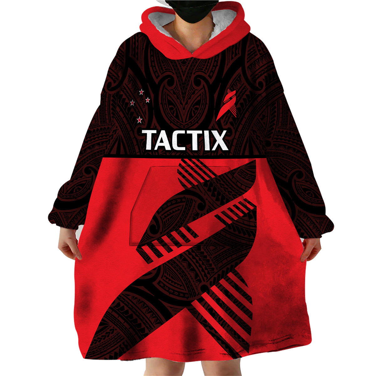 (Custom Text And Number) Aotearoa Netball Mainland Tactix Go Girls Wearable Blanket Hoodie - Vibe Hoodie Shop