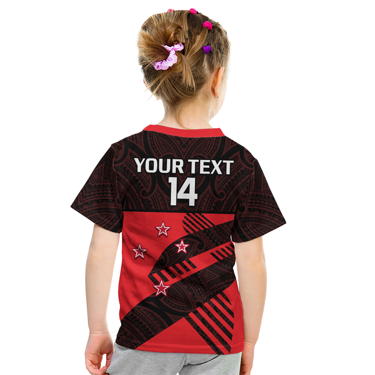 (Custom Text And Number) Aotearoa Netball Mainland Tactix Go Girls Kid T Shirt - Vibe Hoodie Shop