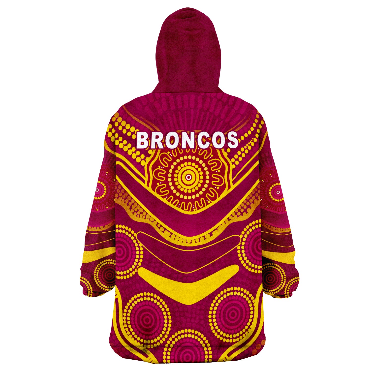 (Custom Personalised) Broncos Indigenous Wearable Blanket Hoodie - Vibe Hoodie Shop