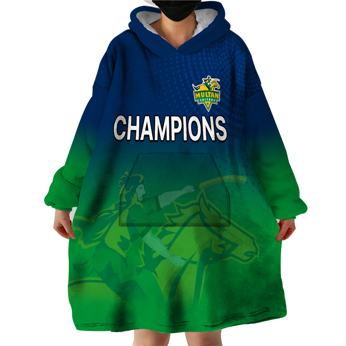 Pakistan Cricket 2023 Champions Multan Sultans Wearable Blanket Hoodie - Vibe Hoodie Shop