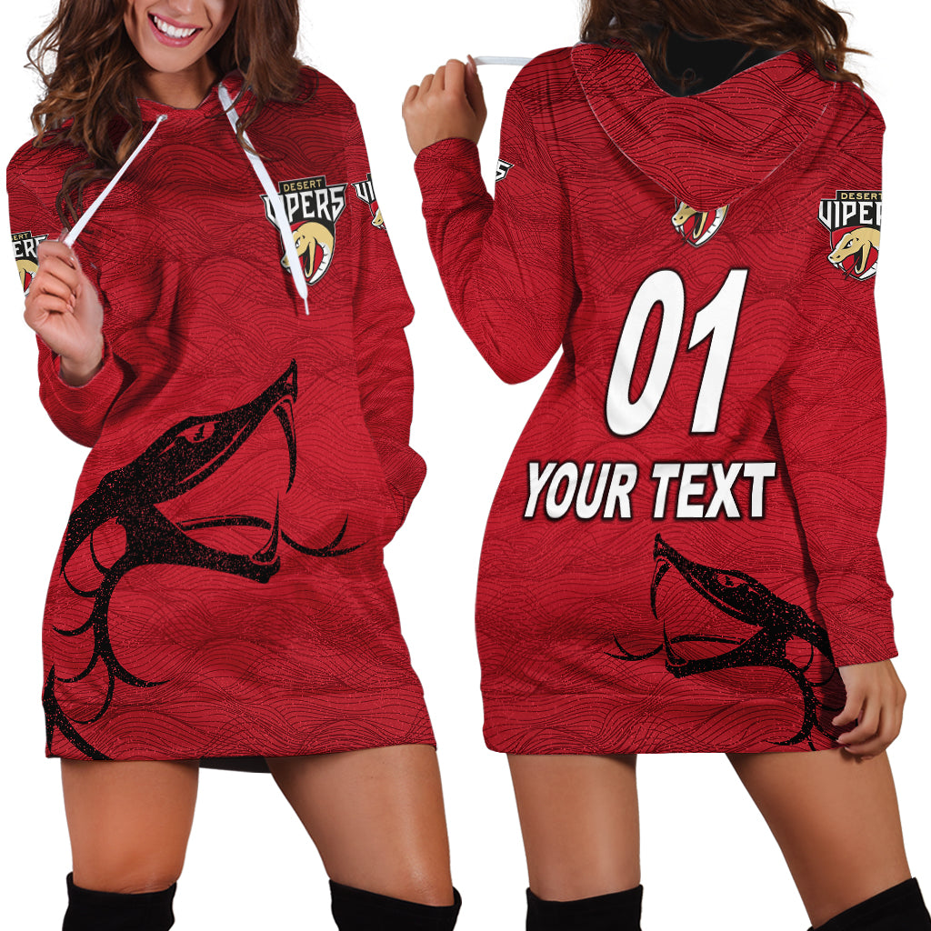 (Custom Personalised) Desert Vipers ILT20 Cricket Original Style Hoodie Dress - Vibe Hoodie Shop