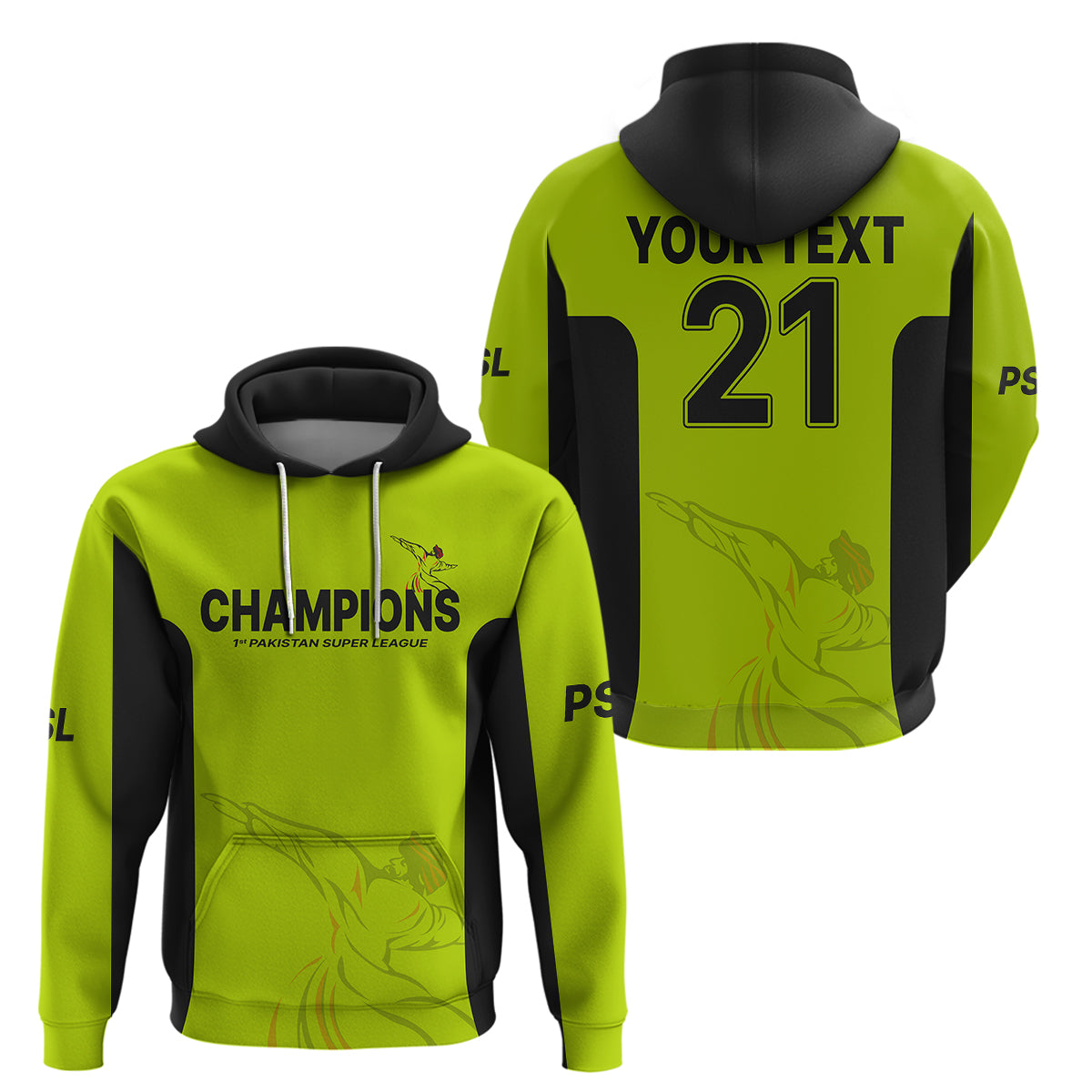 (Custom Personalised) Lahore Qalandars Champions Pakistan Cricket 2023 Hoodie LT9 - Vibe Hoodie Shop