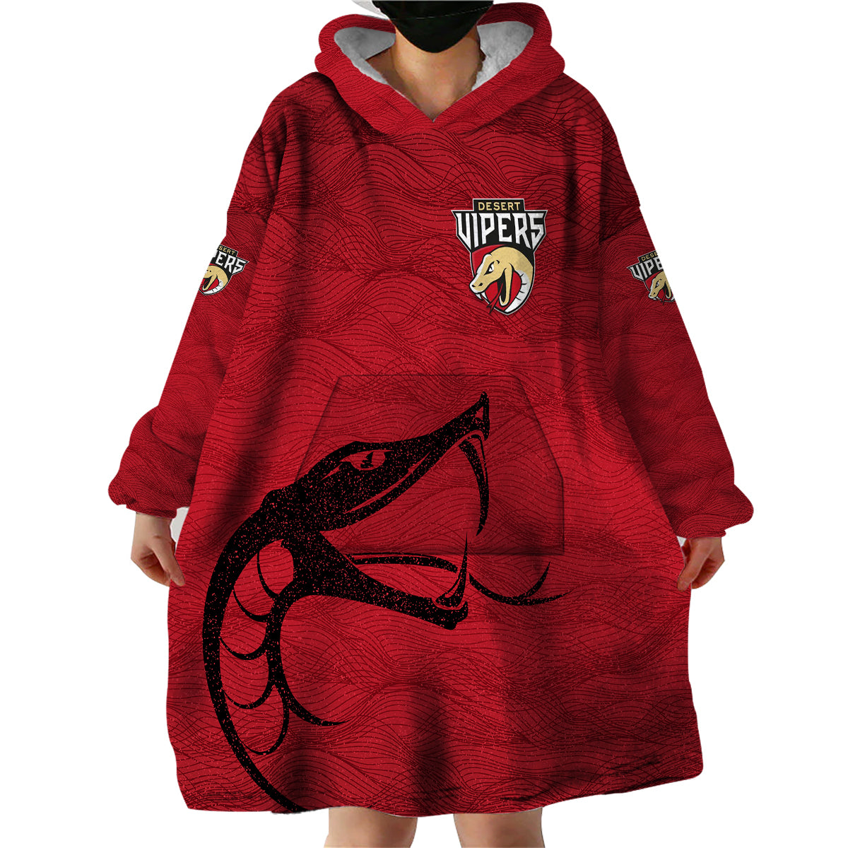 (Custom Personalised) Desert Vipers ILT20 Cricket Original Style Wearable Blanket Hoodie - Vibe Hoodie Shop