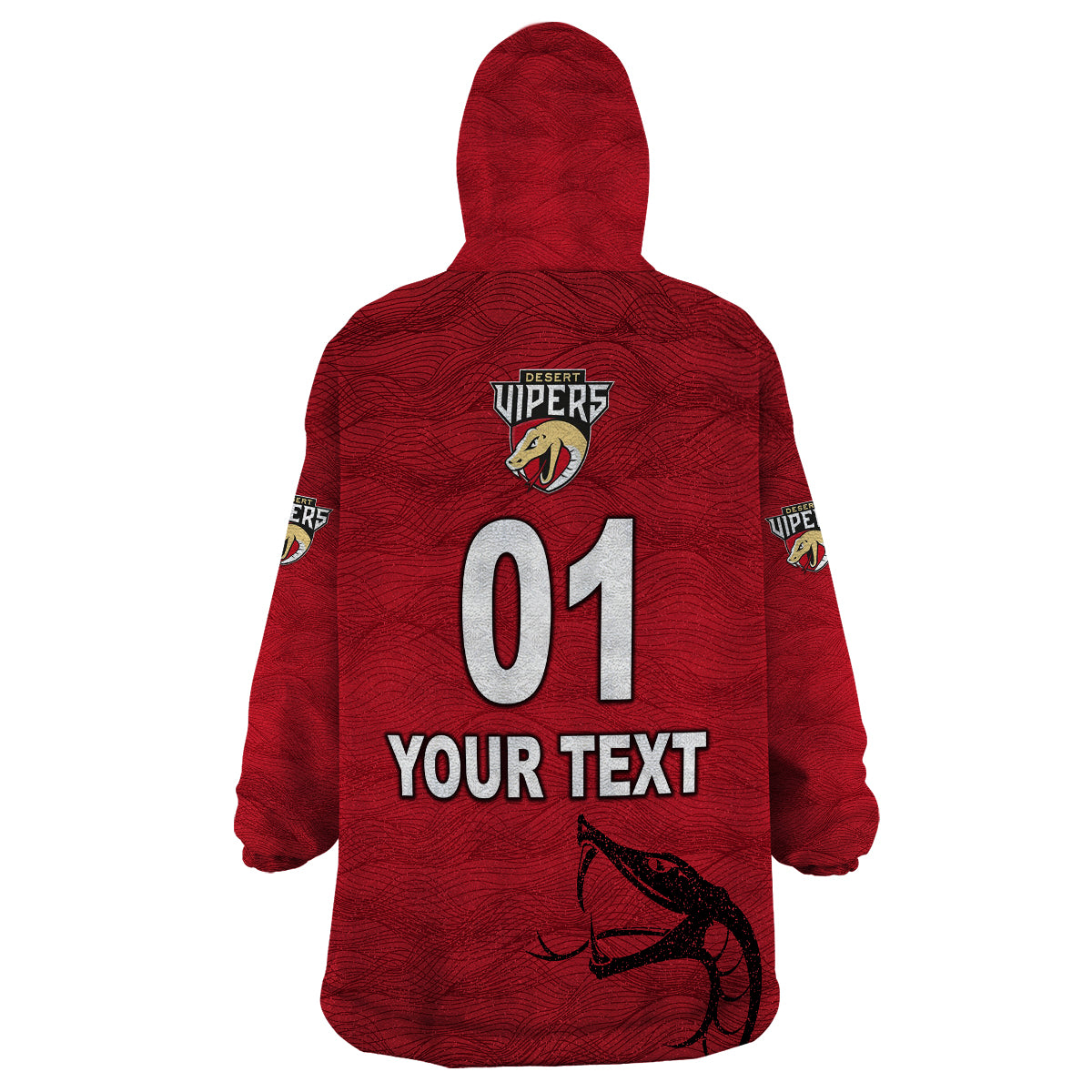 (Custom Personalised) Desert Vipers ILT20 Cricket Original Style Wearable Blanket Hoodie - Vibe Hoodie Shop