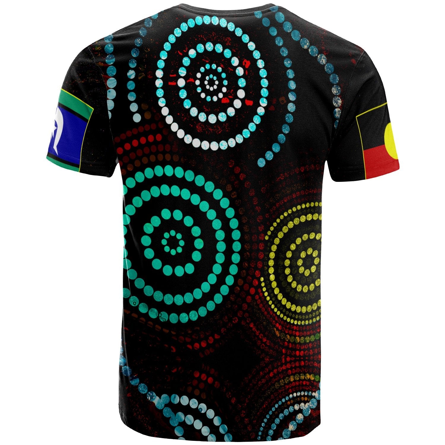 Aboriginal T shirt - Aboriginal Dot Patterns and Flag - Vibe Hoodie Shop